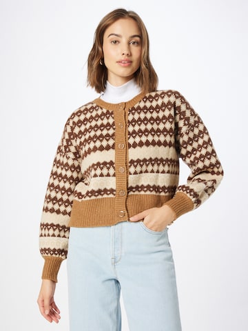 ONLY Gebreid vest in Bruin: voorkant