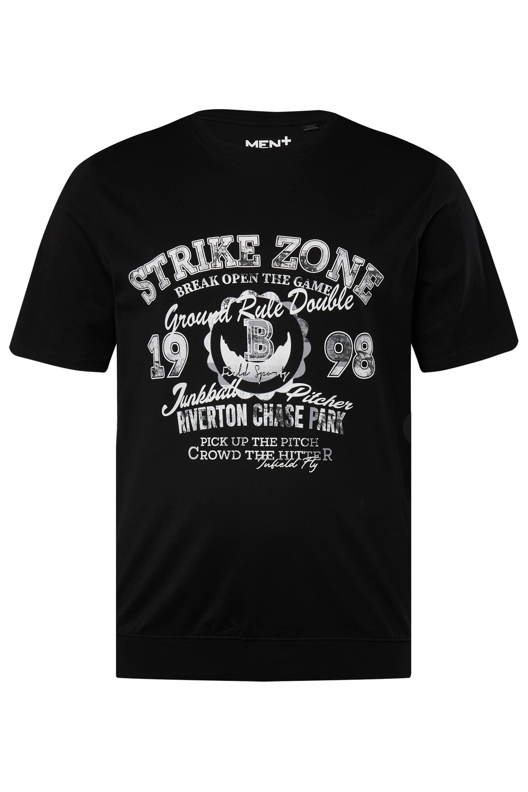 Men Plus Shirt in Black: front