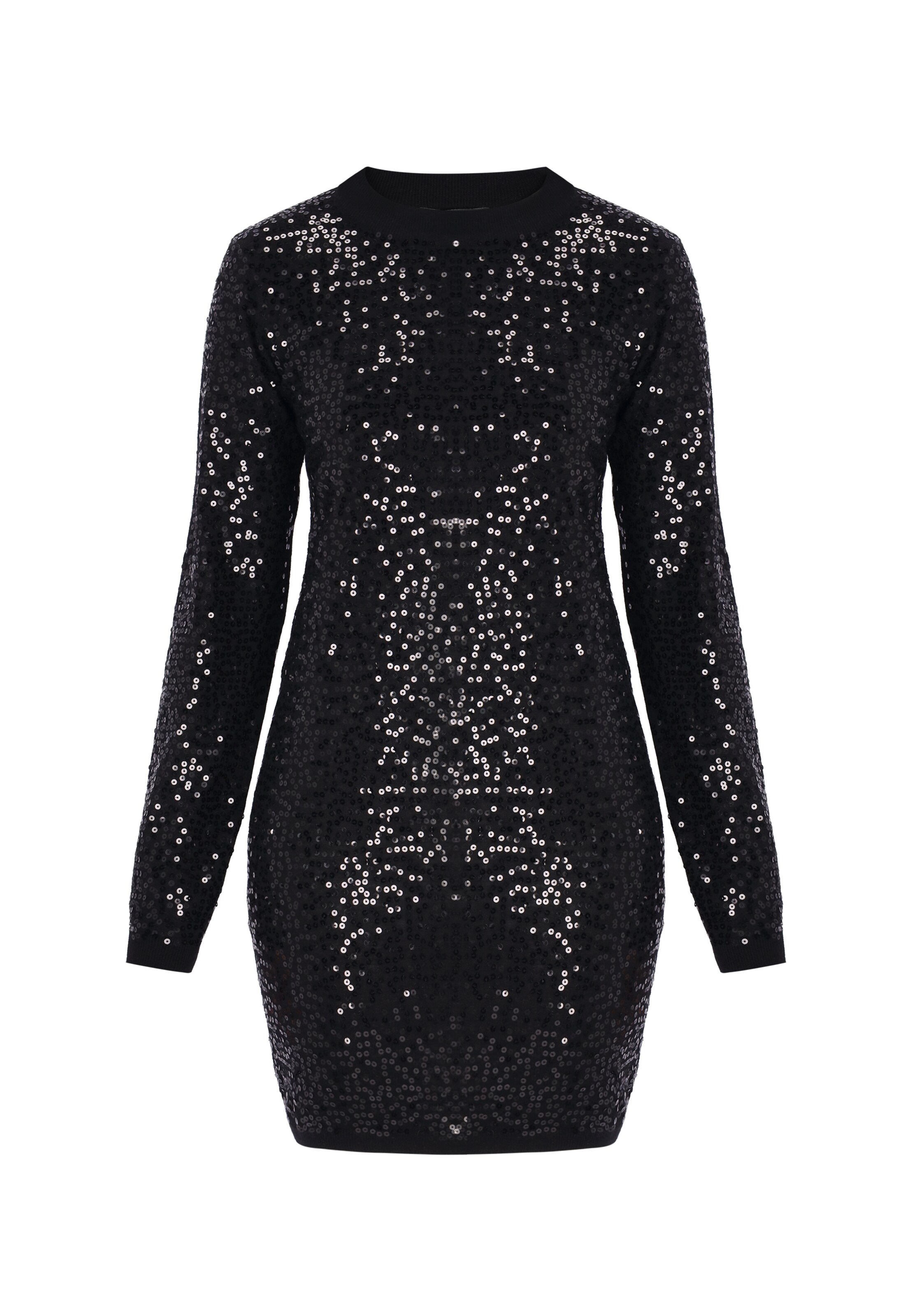 Robes en maille 'Festive' faina en noir : devant