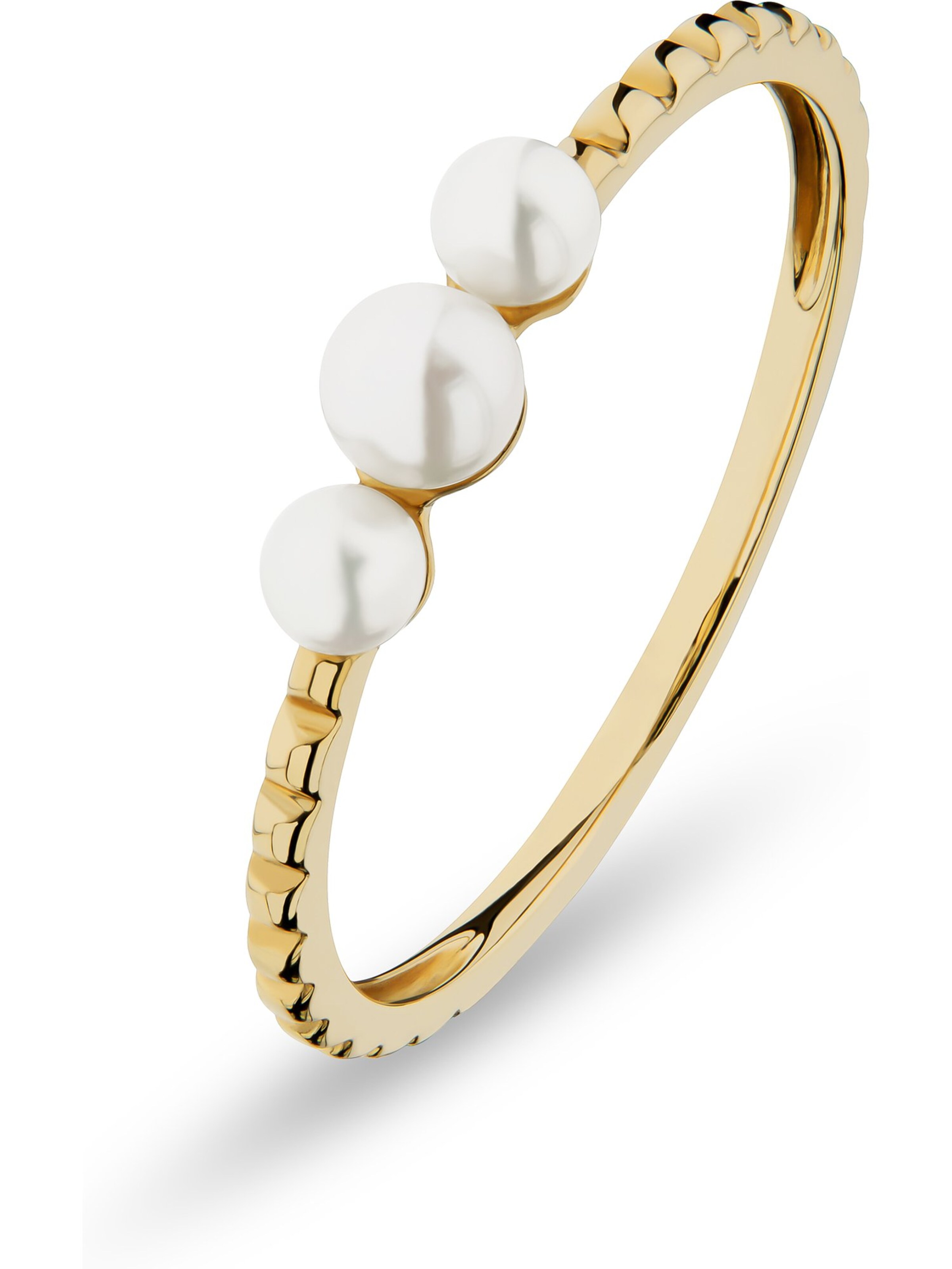 CHRIST Ring in gold / weiß, Produktansicht