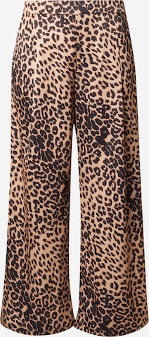 ONLY CarmakomaWide Leg/ Široke nogavice Hlače s naborima 'CARLISTINA' - smeđa boja: prednji dio