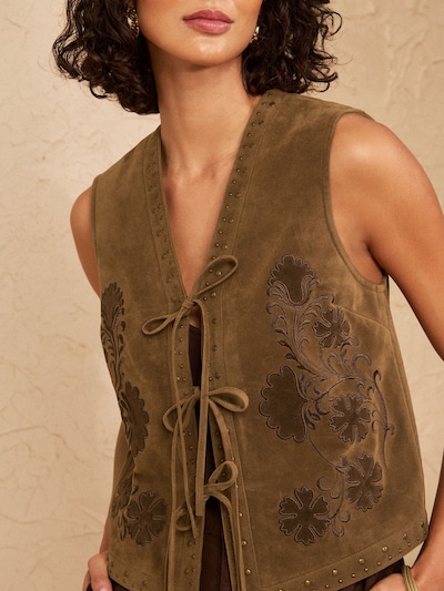 love & roses Vest i XS i brun / umbra / guld, Produktvisning