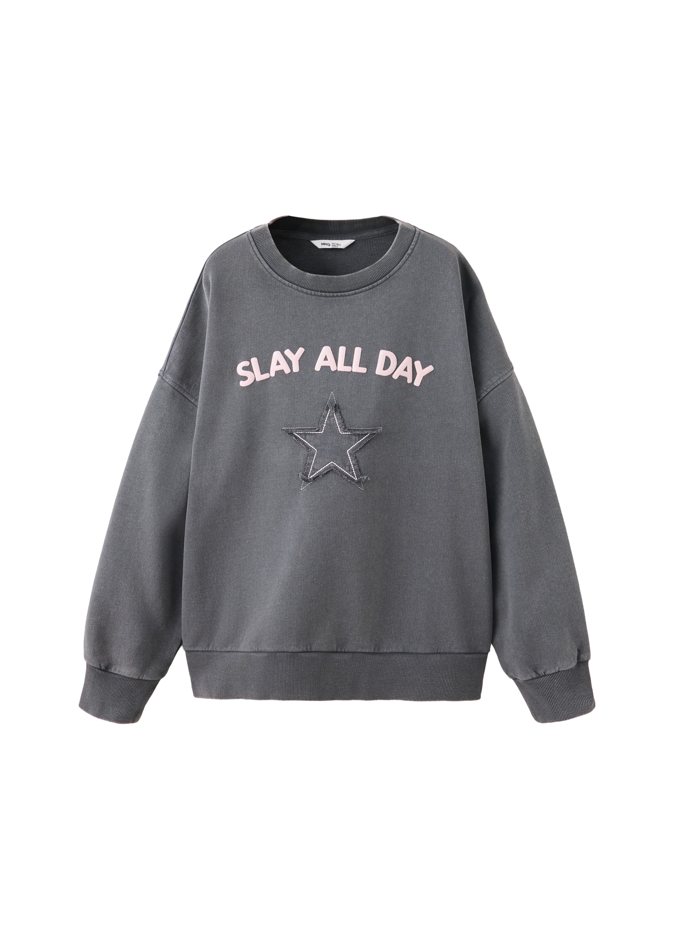 MANGO KIDSSweater majica 'Slay' - siva boja: prednji dio