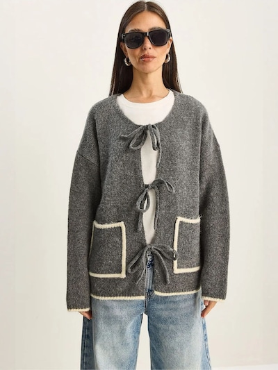 Bianco Lucci Strickjacke 'Strickjacken' in S-L in basaltgrau, Produktansicht