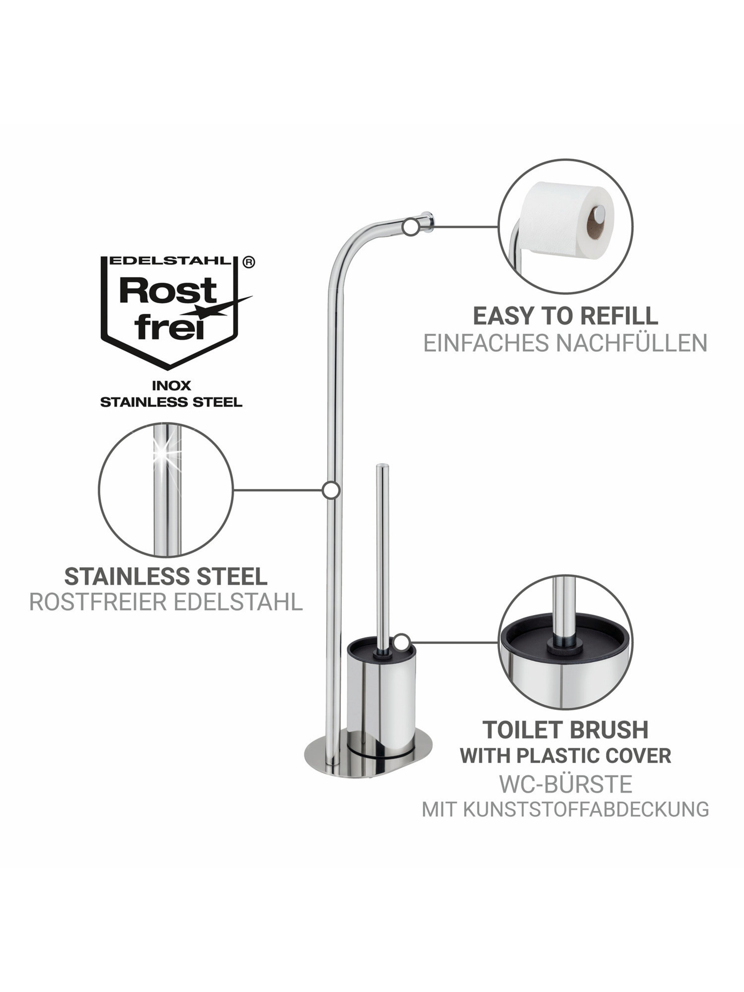 Wenko Toilet Accessories 'Levante' in Silver