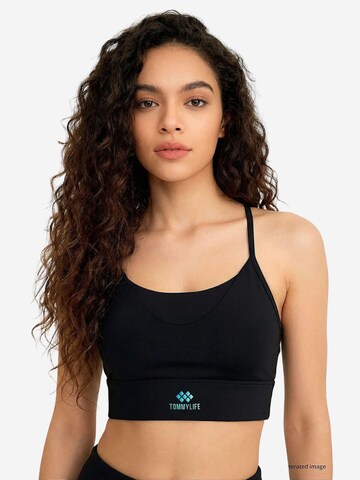 Tommy Life Classic Bra 'TOMMY Damen-Figurbetontes Crop-Active-Top' in Black