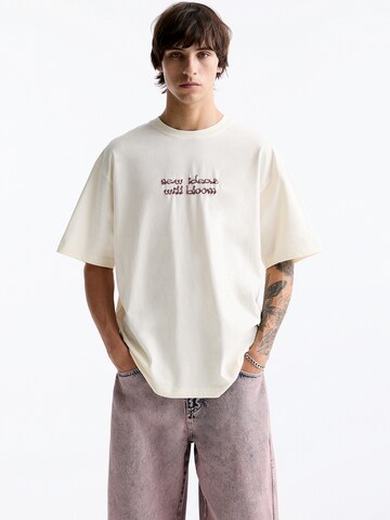 T-Shirt Pull&Bear en blanc : devant