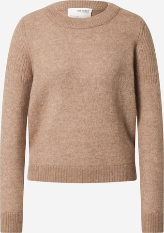 SELECTED FEMME Sweater 'SIA' in Brown: front