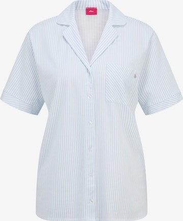 s.Oliver Pajama Shirt in Blue: front