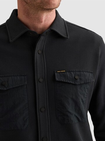 PME Legend Regular fit Skjorta 'Cargo overshirt with waffle texture' i blå