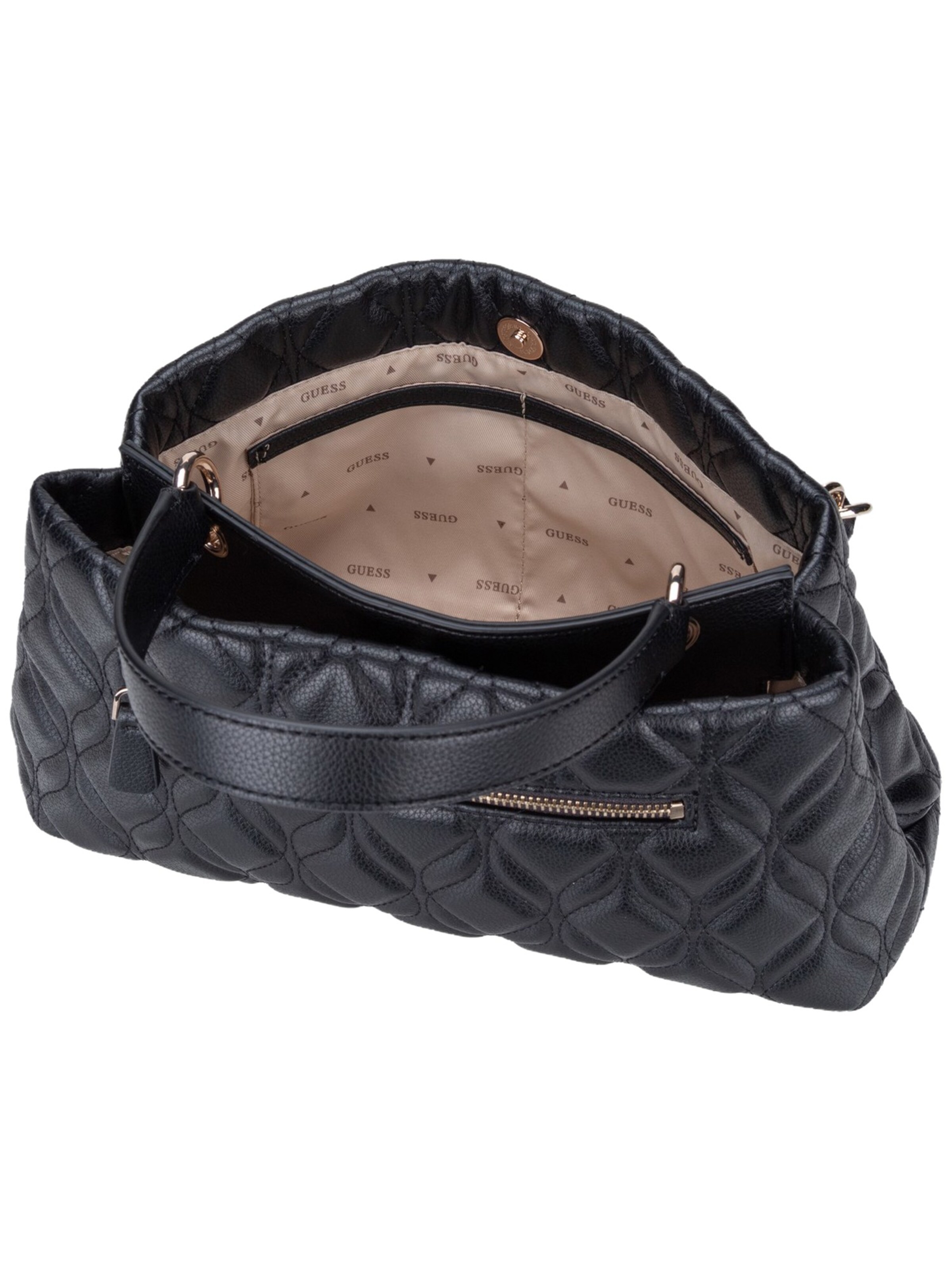 GUESS Handtasche ' Maxine 2 Comp ' in Schwarz