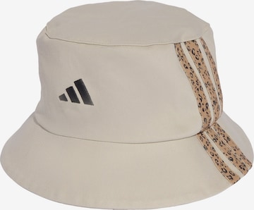 ADIDAS SPORTSWEAR - Sombrero deportivo 'Sportswear 3-Stripes Leopard Graphic Bucket' en beige: frente