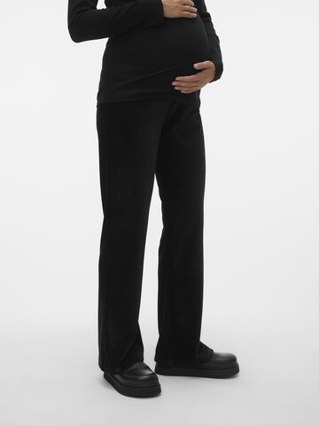 MAMALICIOUS Flared Pants 'KAMMA' in Black: front