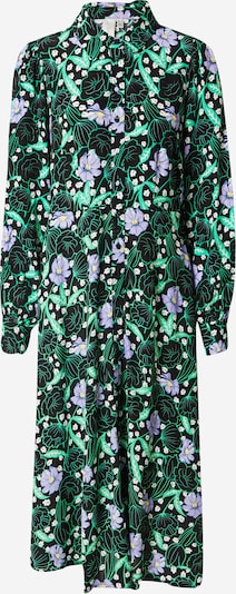 Y.A.S Robe-chemise 'KATYRA' en vert clair / violet / noir / blanc, Vue avec produit