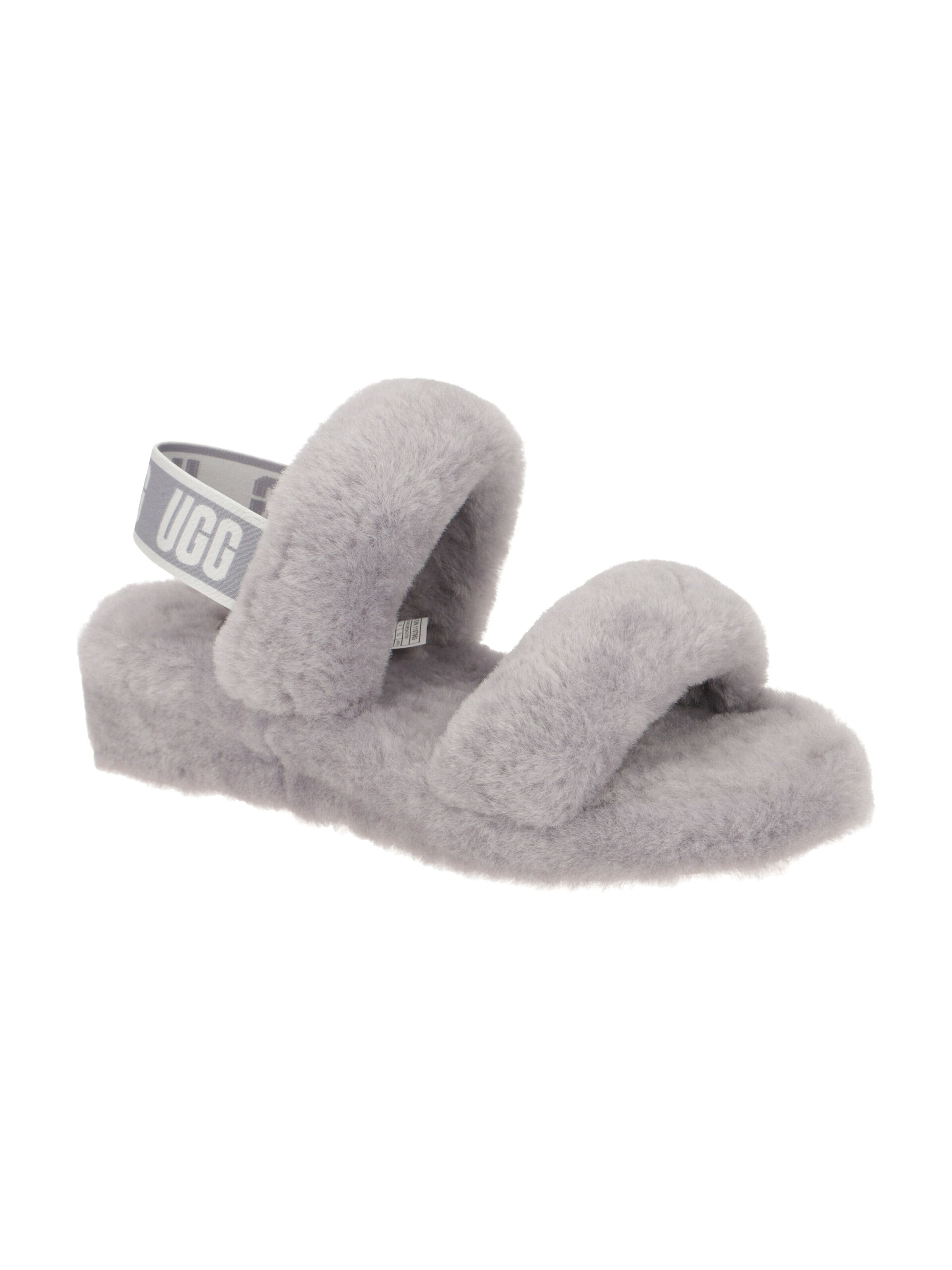 UGG Pantolette 'UGG Oh Yeah Hausschuhe grau Fell 1107953' in Grau: Vorderseite