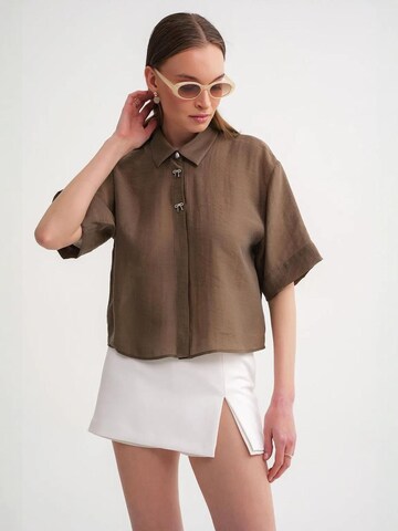 Camicia da donna di MixRay in marrone