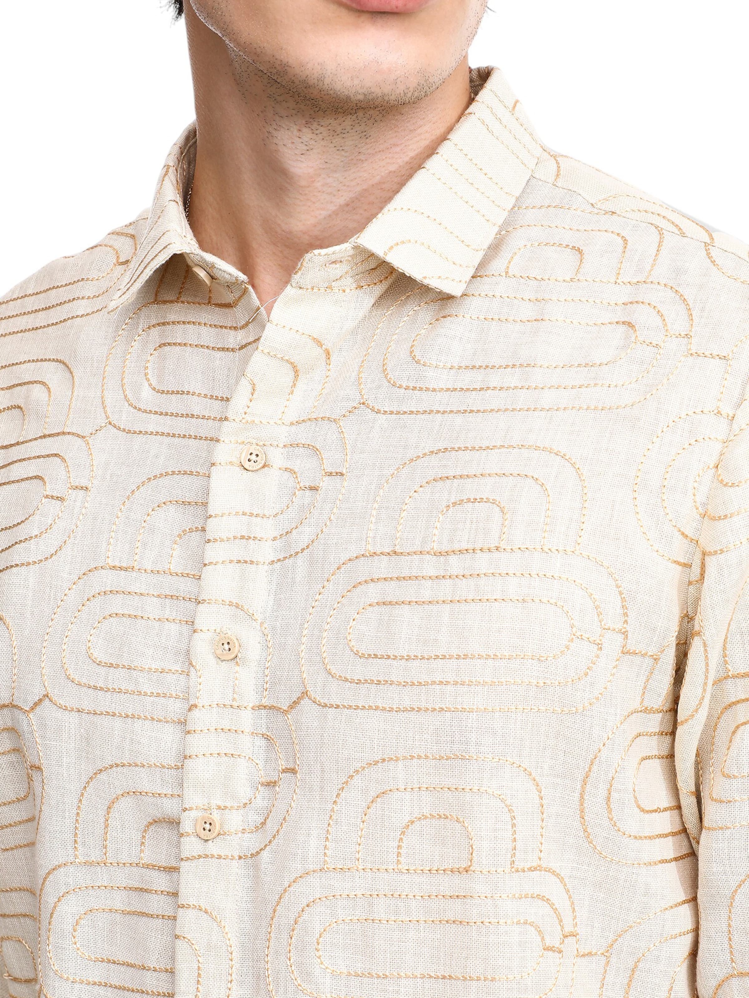 Campus Sutra Regular Fit Skjorte 'Wilda' i beige