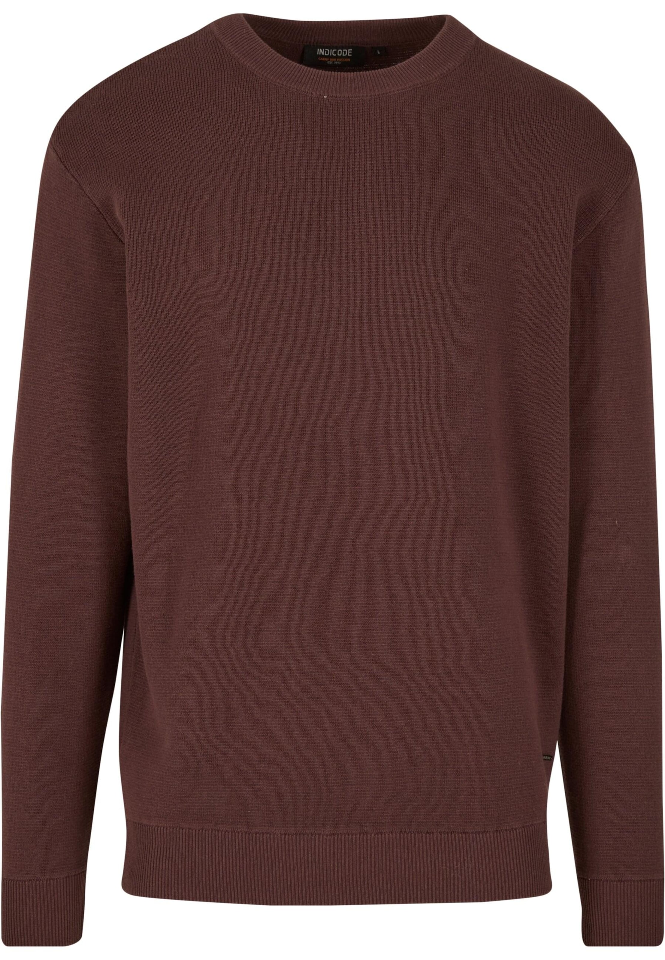 INDICODE JEANS Svetr 'Bellino' – hnědá: přední strana