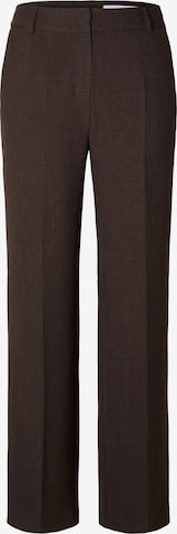 SELECTED FEMME Regular Pleated Pants 'Rita' in Brown: front