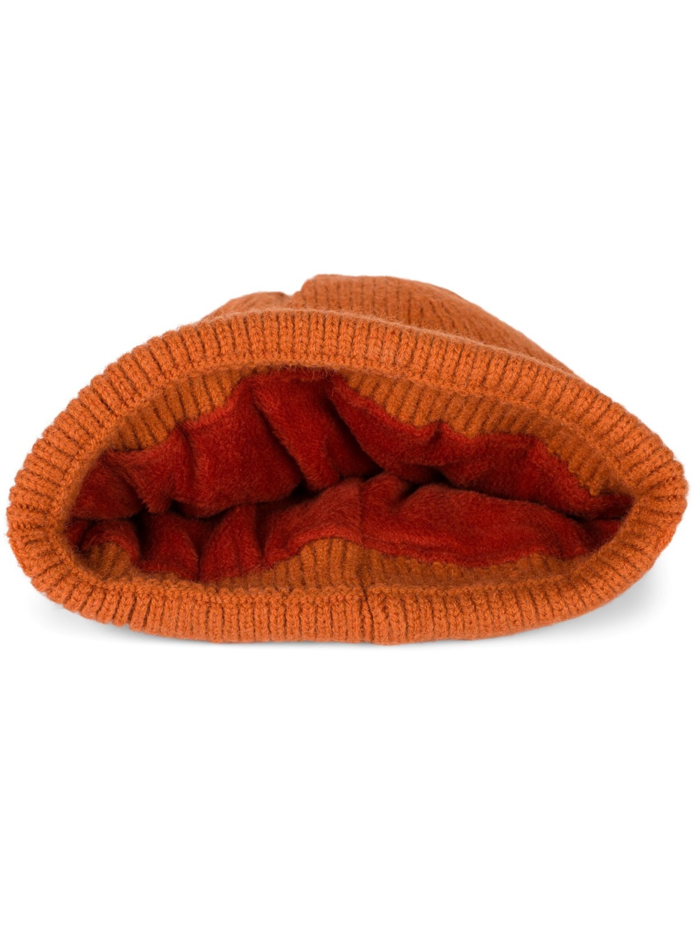 styleBREAKER Beanie 'Strickmütze mit Rippenmuster und Rissen' in Brown