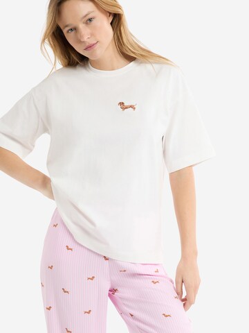 ETAM Pajama Shirt 'Hug' in Beige