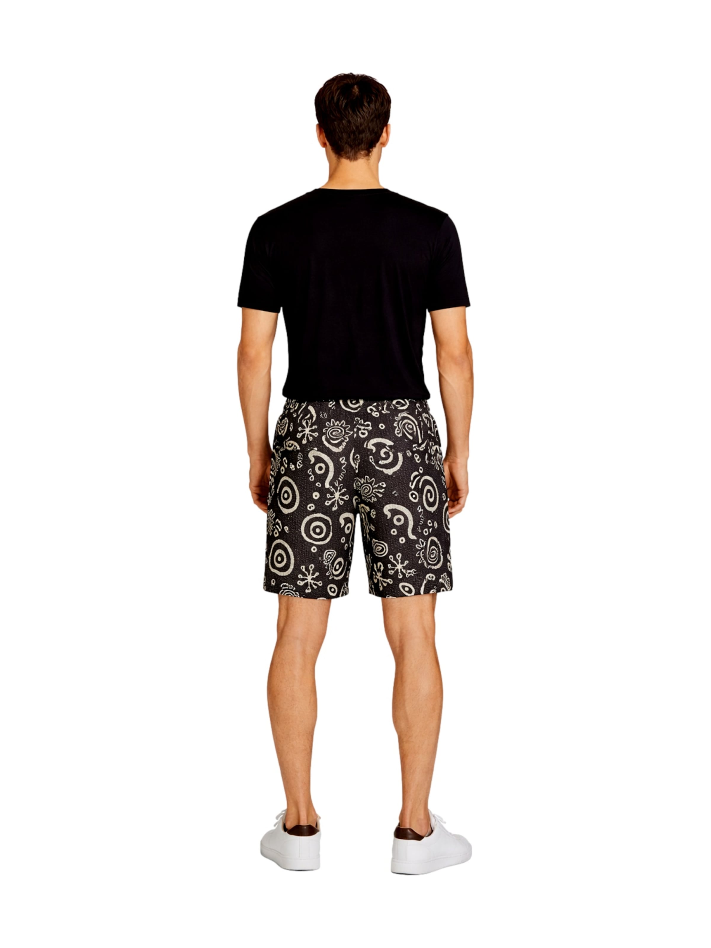 Only & Sons Loosefit Hose 'Cruz Seersucker' in Schwarz