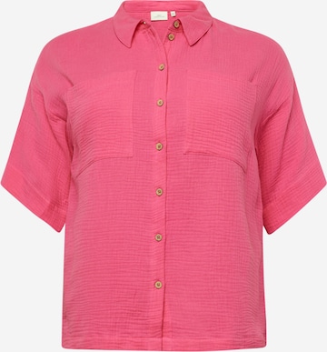 ONLY Carmakoma Bluse 'Theis' in Pink: predná strana