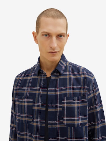 TOM TAILOR Comfort fit Button Up Shirt in Blue