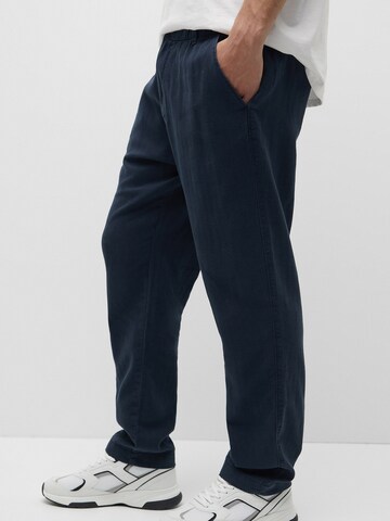 Regular Pantalon chino Pull&Bear en bleu : devant