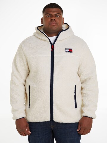 Tommy Jeans Plus Zip-Up Hoodie in White: front