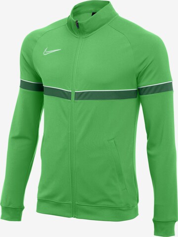 NIKE Athletic Zip-Up Hoodie 'Academy' in Green