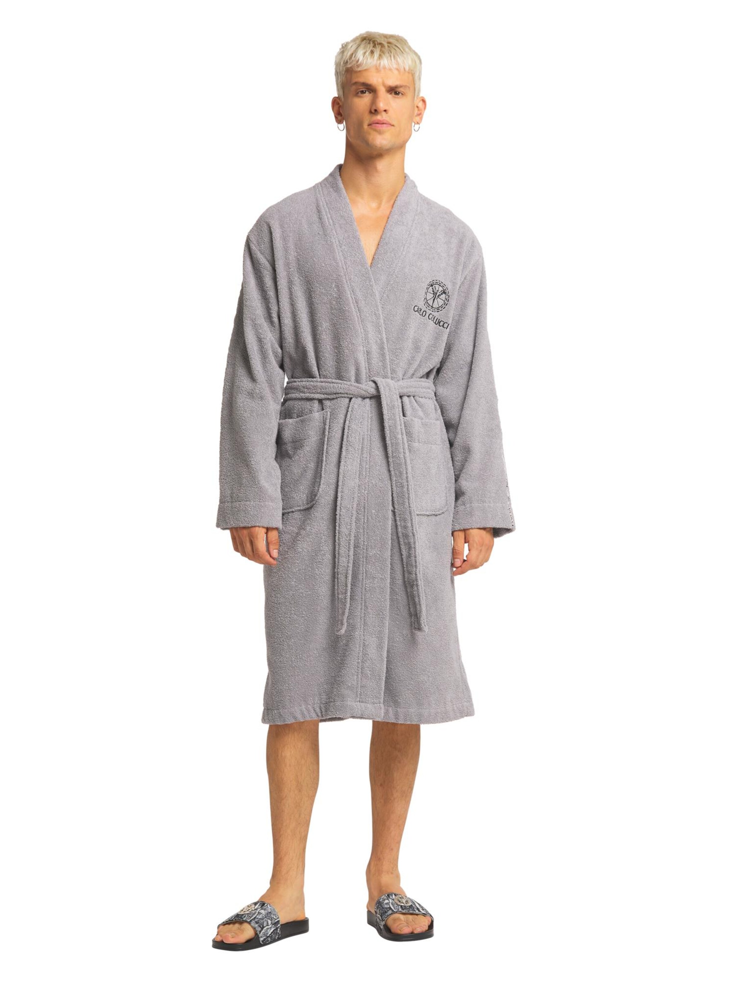 Carlo Colucci Badjas kort in Grijs