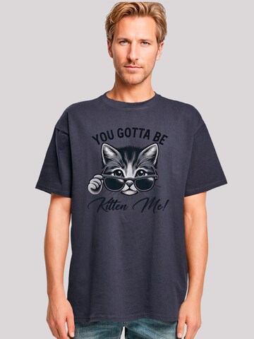 F4NT4STIC Shirt 'Kätzchen You Gotta Be Kitten Me!' in Blauw: voorkant
