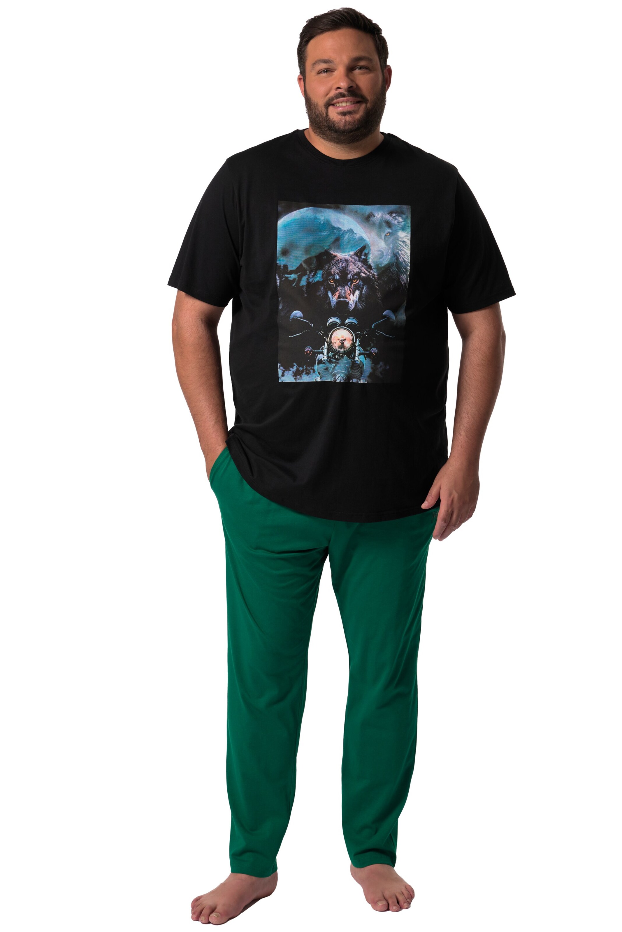 Men Plus Pyjama lang in Gemengde kleuren: voorkant