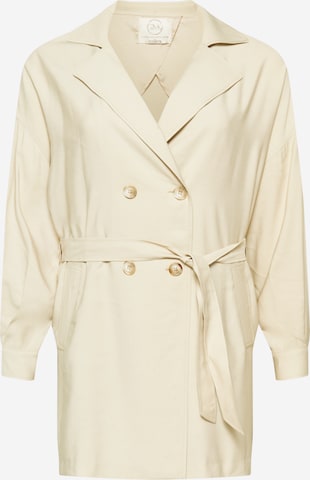 Guido Maria Kretschmer Curvy Between-Seasons Coat 'Luna' in Beige: front