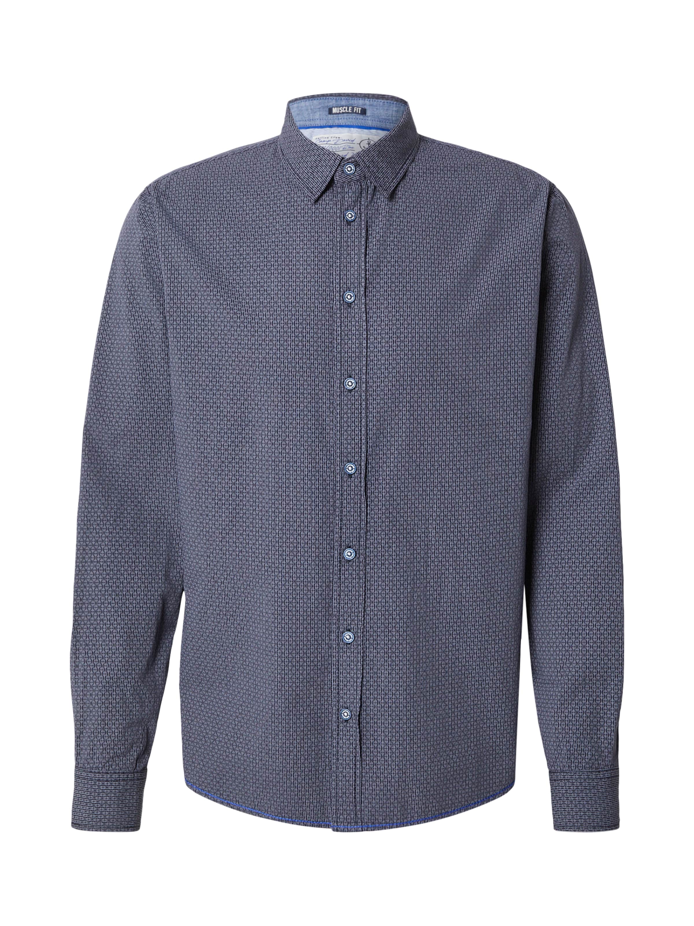 CAMP DAVID Slim fit Button Up Shirt in Blue: front