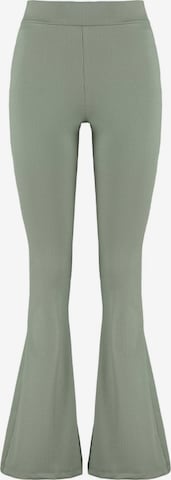 évasé Pantalon Trendyol en vert : devant