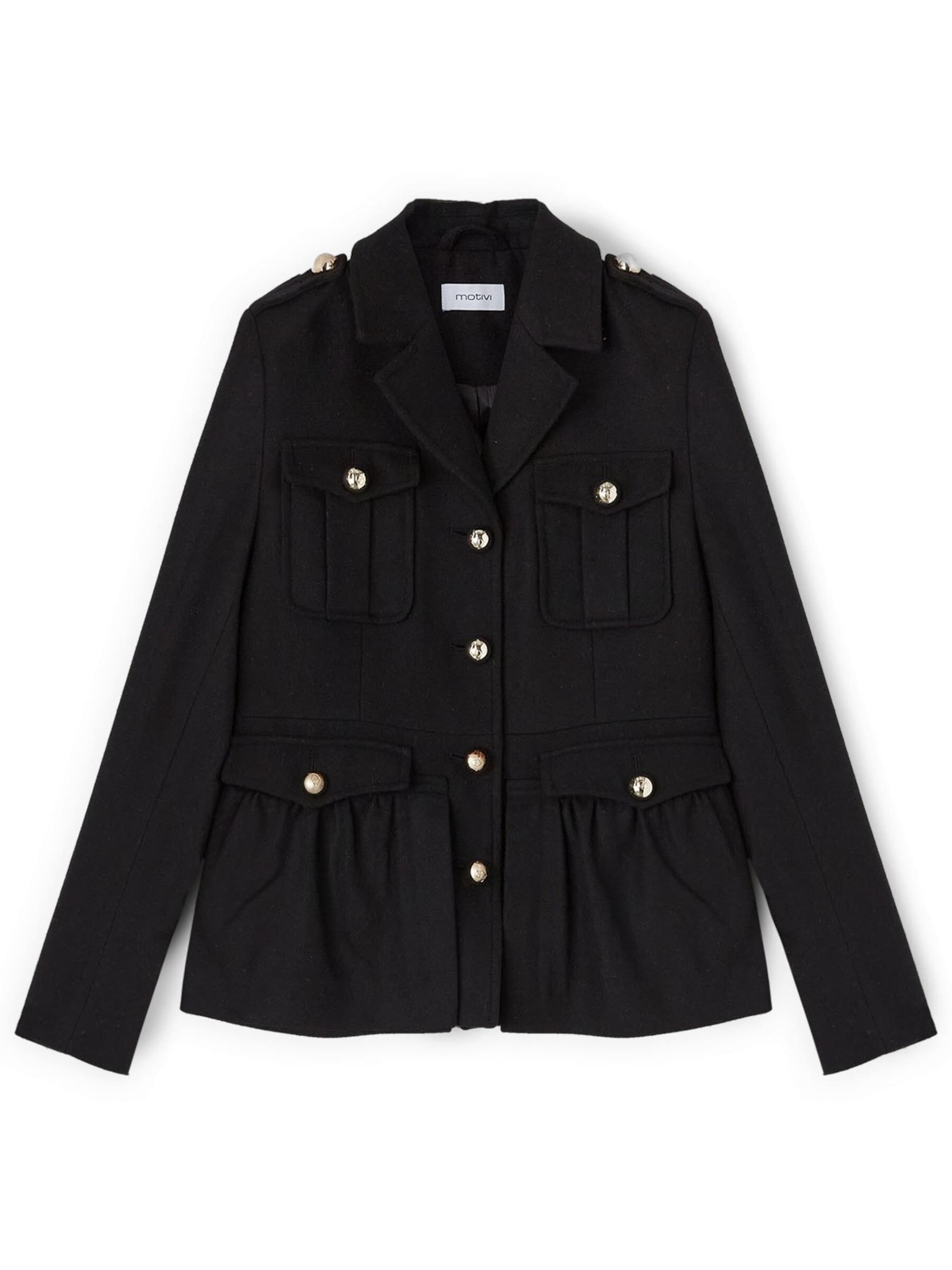 MOTIVI Tussenjas in Zwart: voorkant