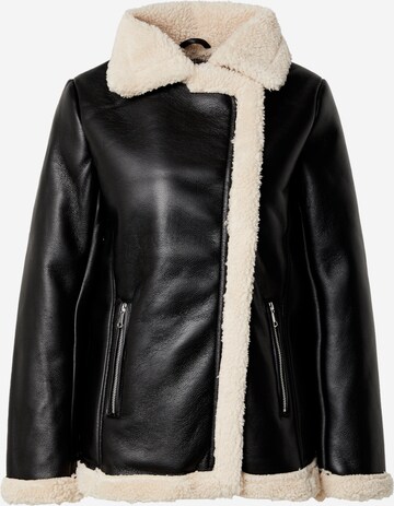 Veste d’hiver 'Longline Borg Aviator' Dorothy Perkins en noir : devant