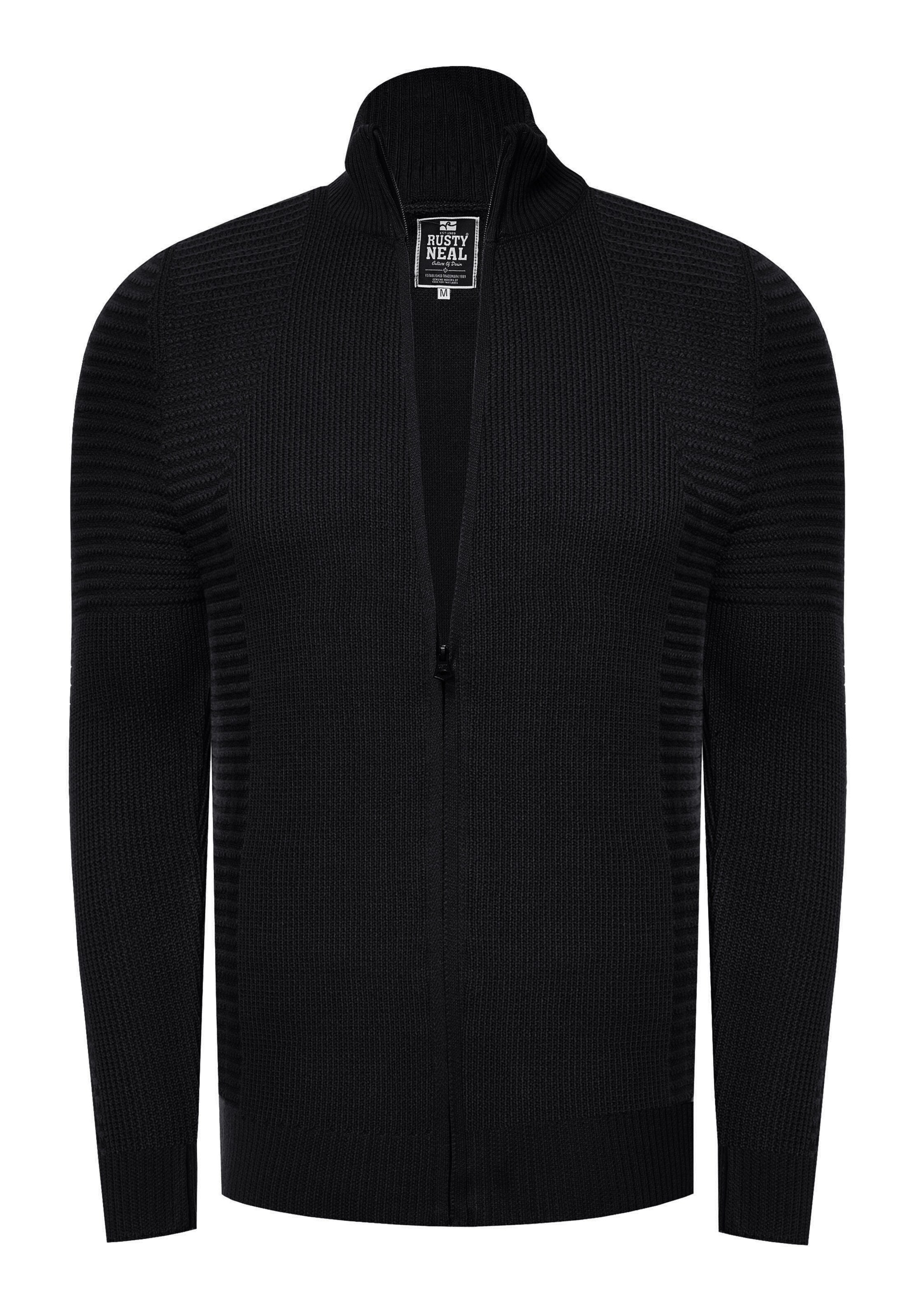 Rusty Neal Gebreid vest in Zwart: voorkant