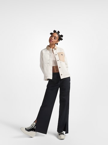 CONVERSE Wide Leg Bukser 'OPEN HEM KNIT' i sort