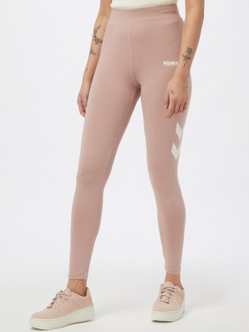 Skinny Pantalon de sport Hummel en rose : devant