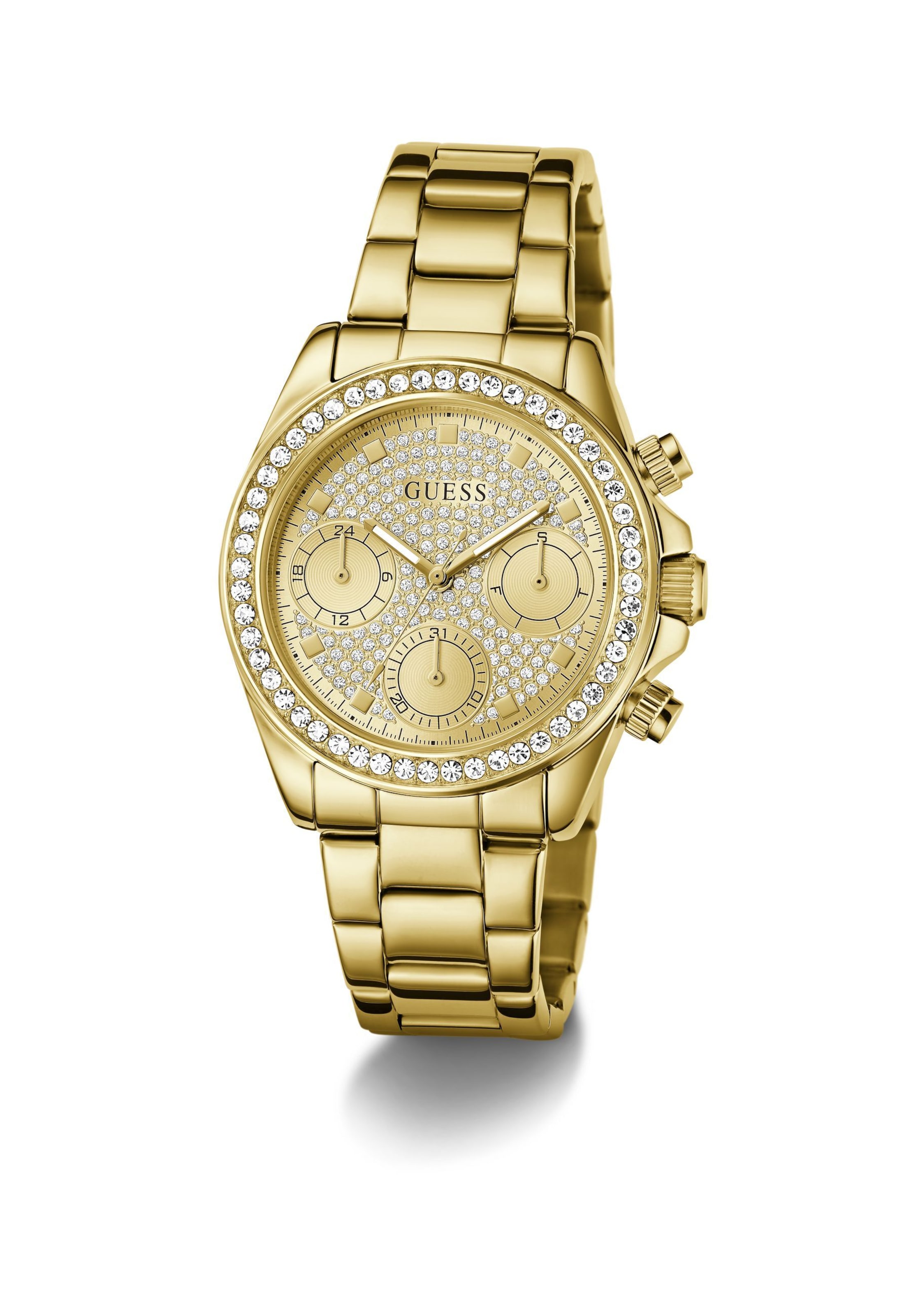 GUESS Analogt ur 'Victoria' i guld