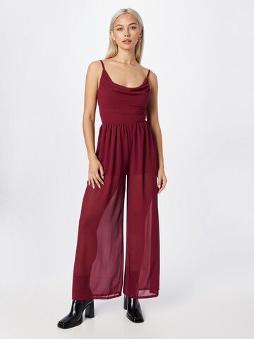 WAL G. Jumpsuit 'RAIN' in Red: front