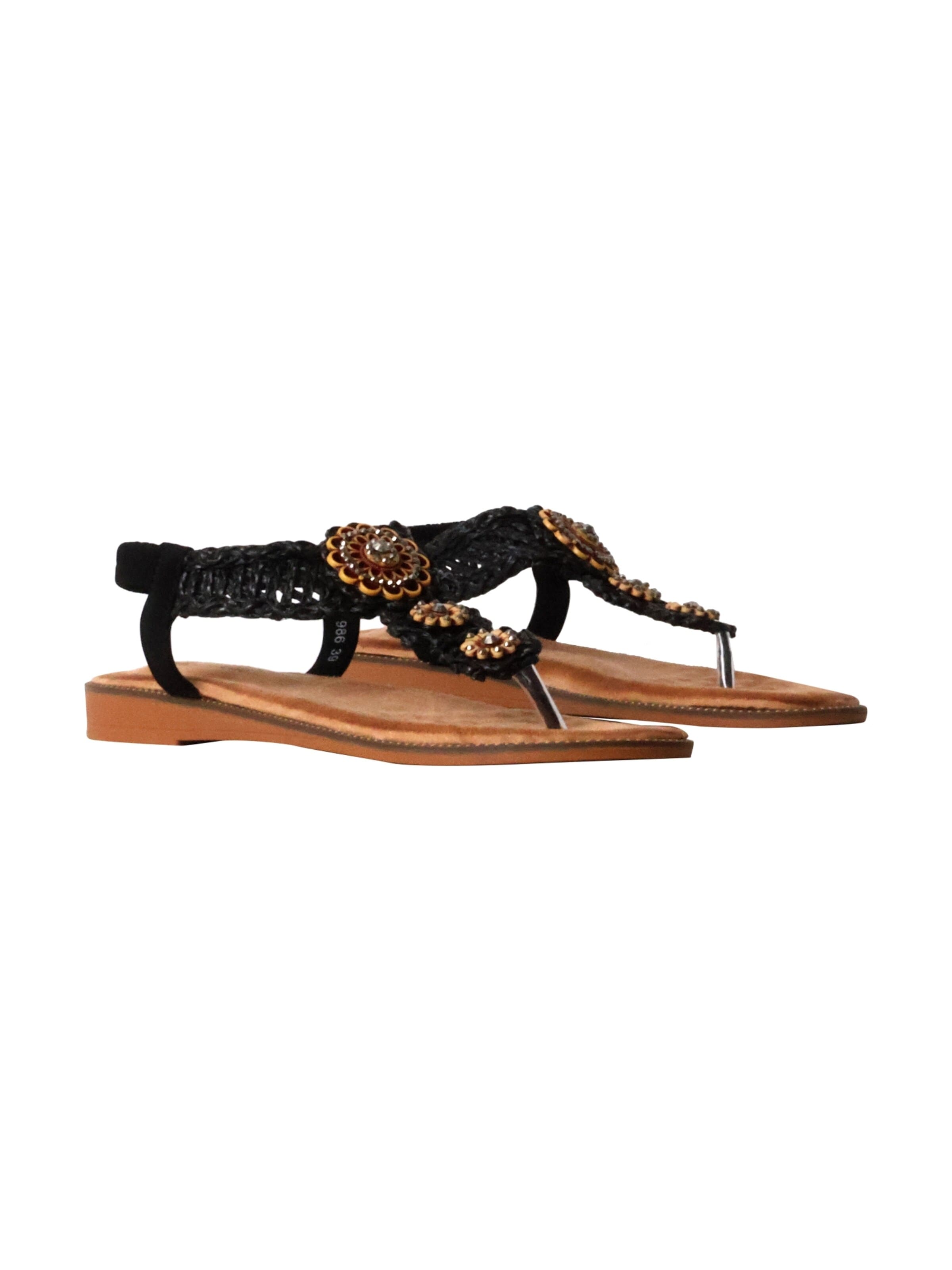 Super Mode Sandal 'Flache Sandalen zum Hineinschlüpfen' in Black