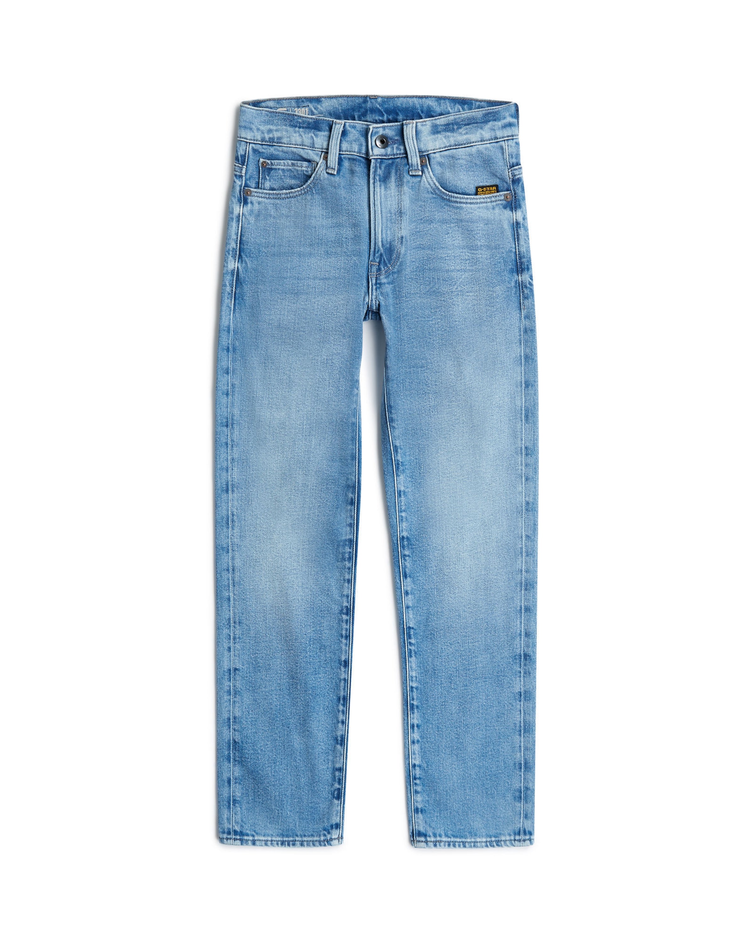 G-STAR Regular Jeans 'Boys 3301 Straight Tapered Jeans' in Blauw: voorkant