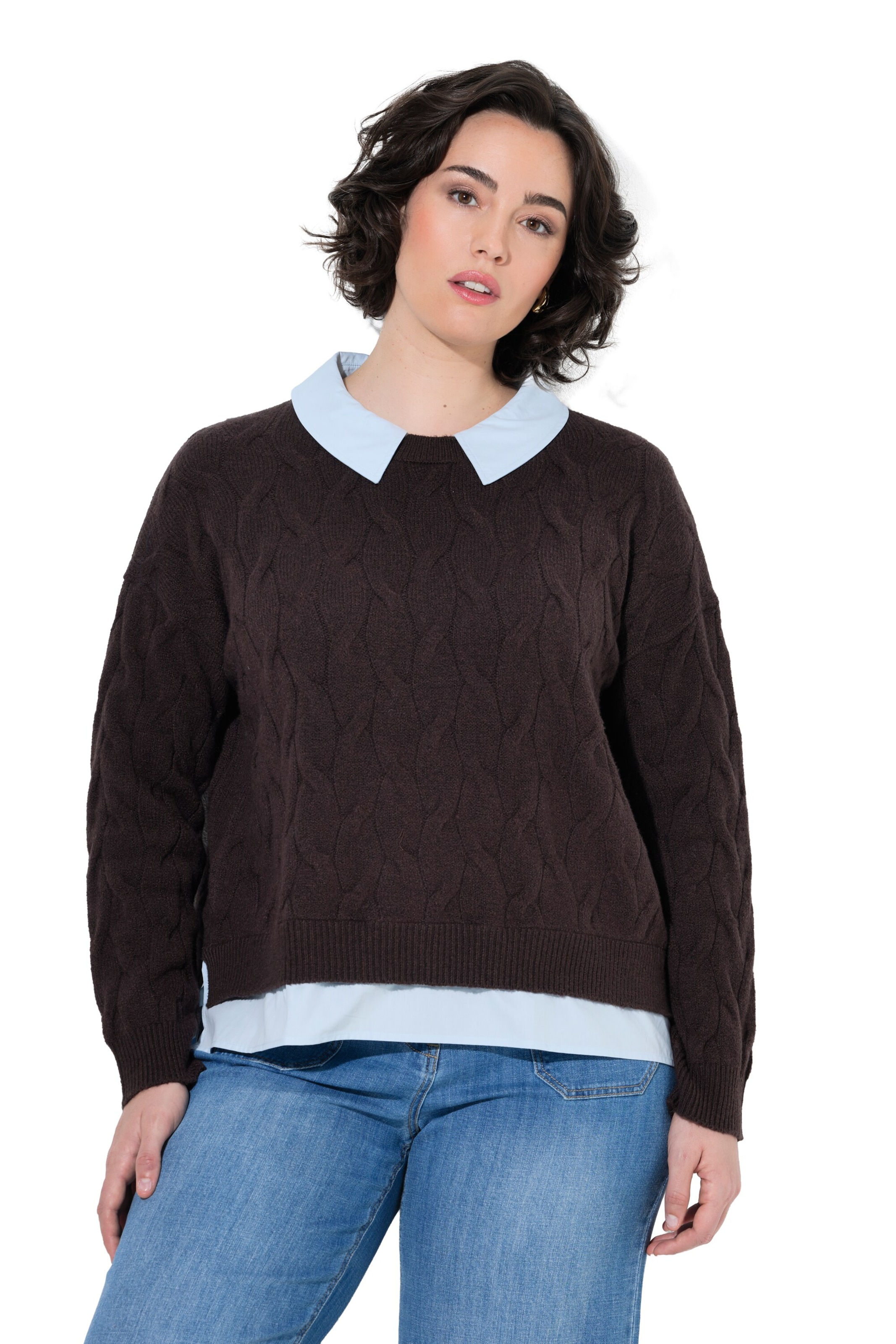 Ulla Popken Pullover in Braun: Vorderseite