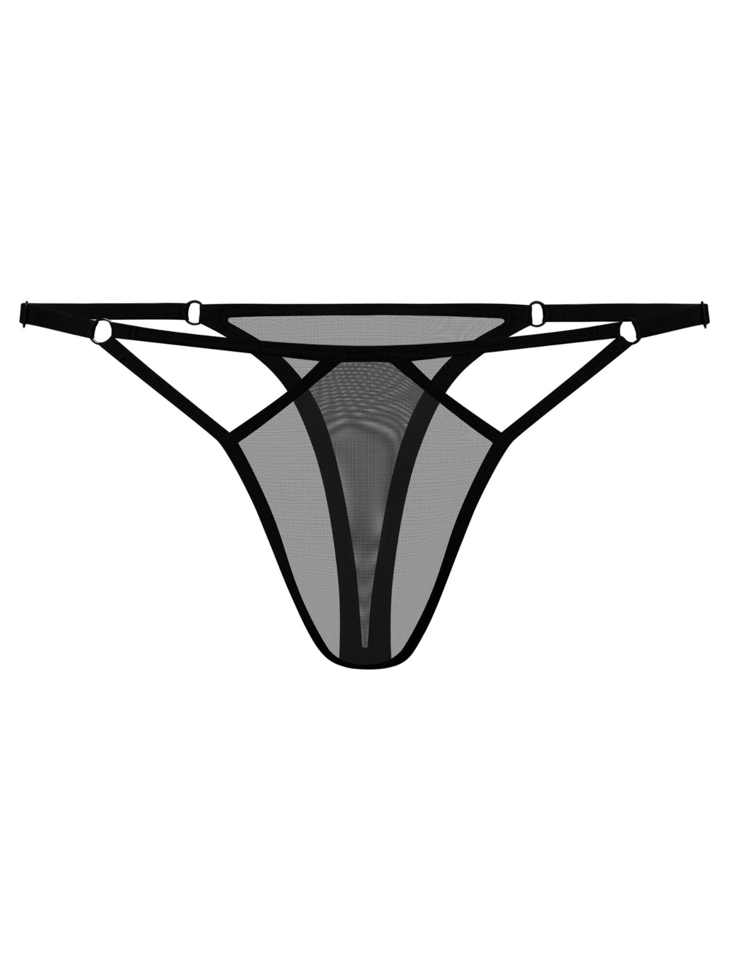 PROMEES Thong 'gianna' in Black: front