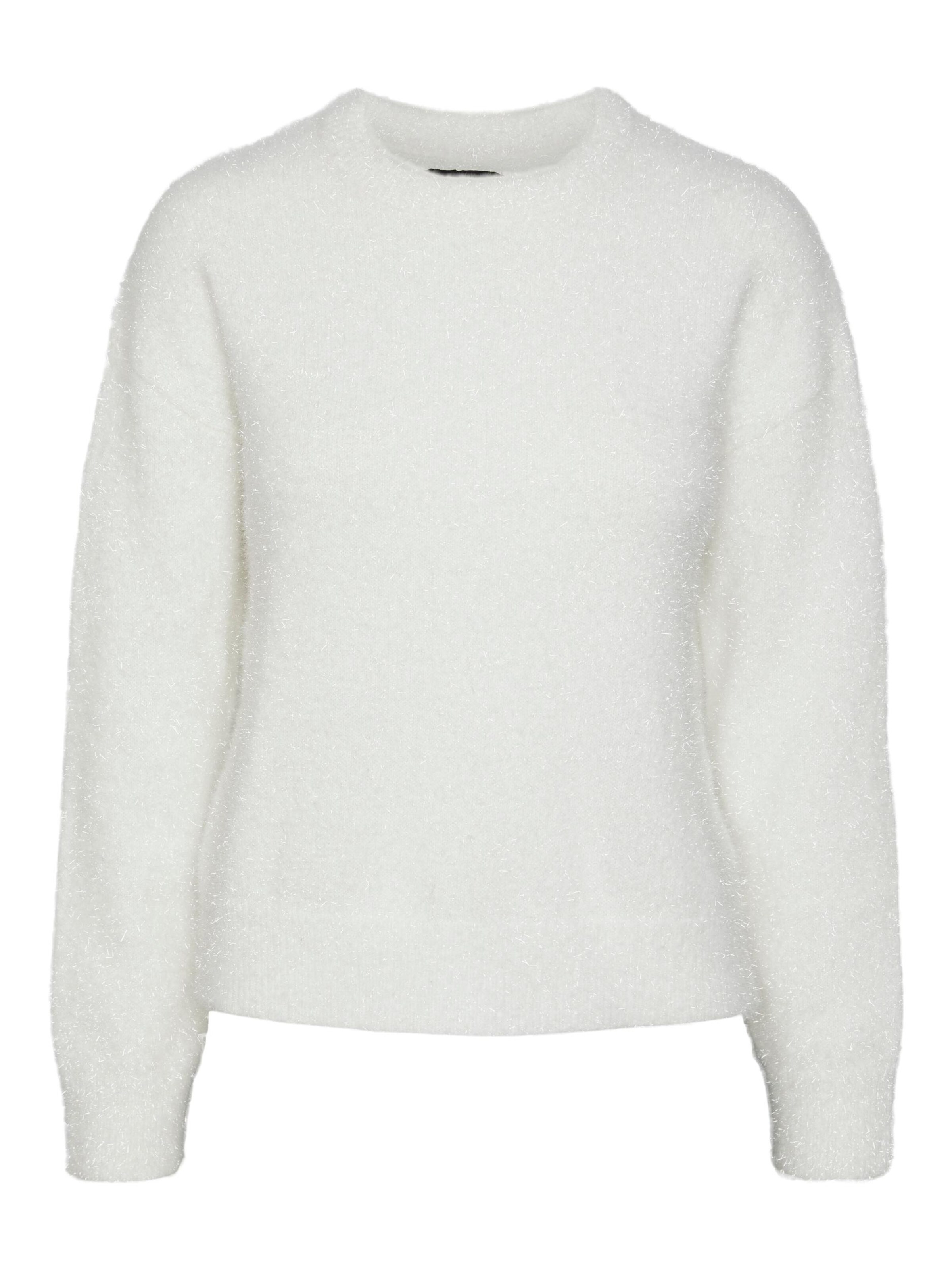 Pulover 'SNOW' de la PIECES pe alb: față