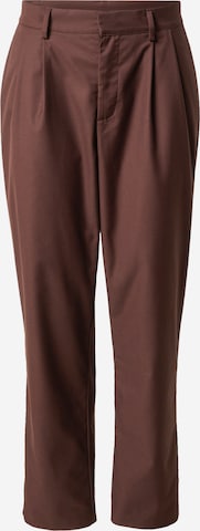 Guido Maria Kretschmer Men Regular Pleated Pants 'Laurenz' in Brown: front